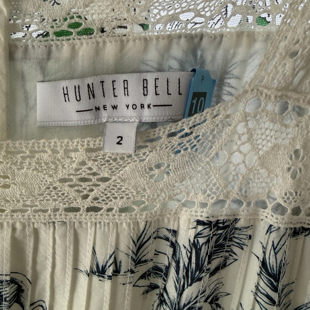 Hunter Bell Evelyn Flamingo Maxi Dress Blue and White Size 2 - Picture 2 of 4